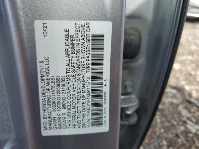 2021 Honda Accord Sport Se VIN: 1HGCV1F4XMA116712 Lot: 54044304