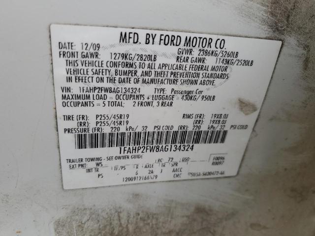 2010 Ford Taurus Limited VIN: 1FAHP2FW8AG134324 Lot: 56435234