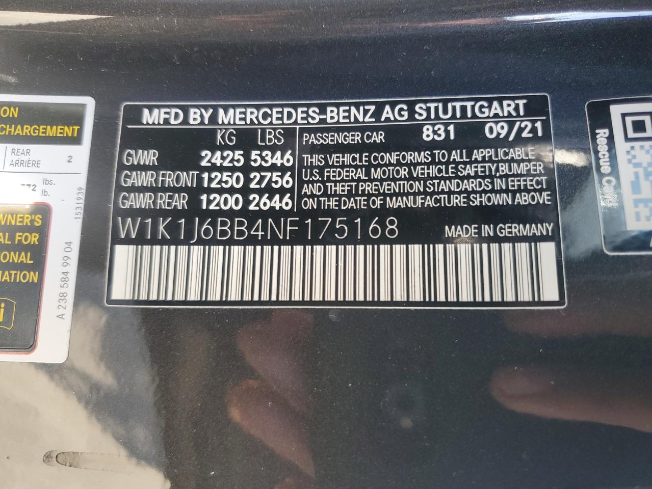 W1K1J6BB4NF175168 2022 Mercedes-Benz E Amg 53