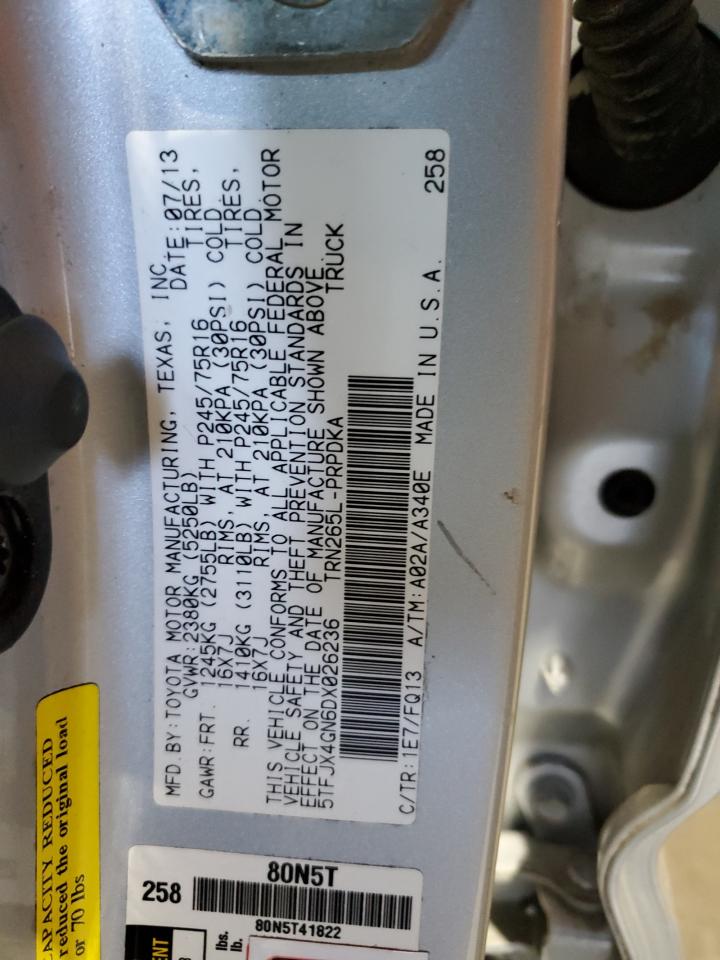 5TFJX4GN6DX026236 2013 Toyota Tacoma Double Cab