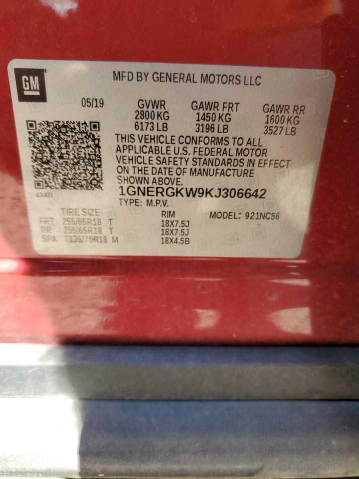 1GNERGKW9KJ306642 CHEVROLET TRAVERSE 2019