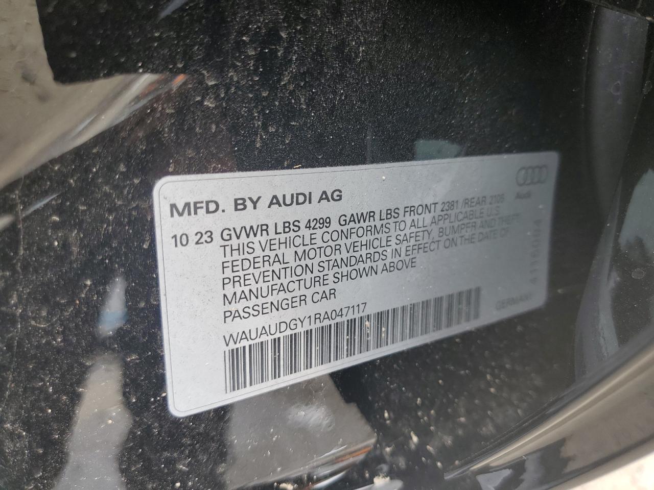 WAUAUDGY1RA047117 2024 Audi A3 Premium