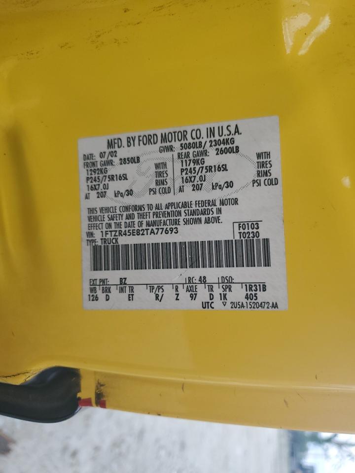 1FTZR45E82TA77693 2002 Ford Ranger Super Cab