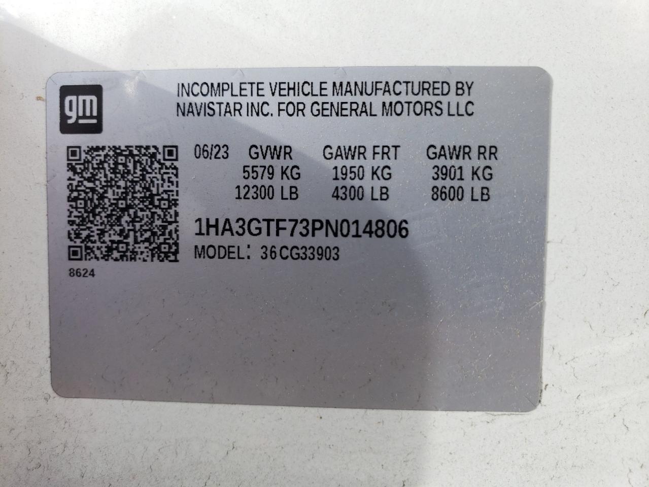 1HA3GTF73PN014806 2023 Chevrolet Express G3500