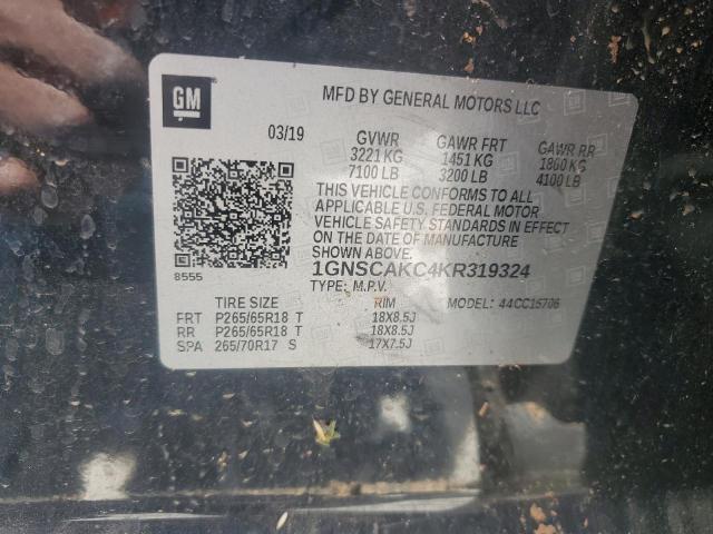 2019 Chevrolet Tahoe C1500 Ls VIN: 1GNSCAKC4KR319324 Lot: 56799284