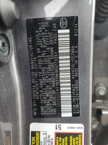 VIN 4T1B11HKXKU773261 2019 Toyota Camry, L no.12