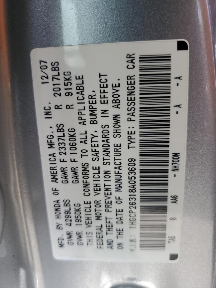 1HGCP26318A053609 2008 Honda Accord Lx