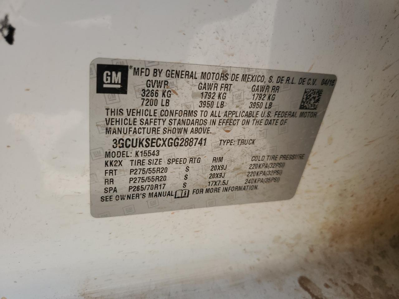 3GCUKSECXGG288741 CHEVROLET ALL Models 2016