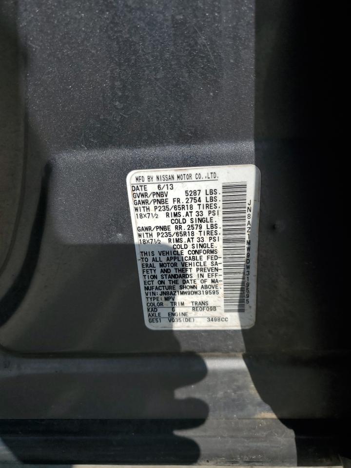 2013 Nissan Murano S vin: JN8AZ1MW9DW319595