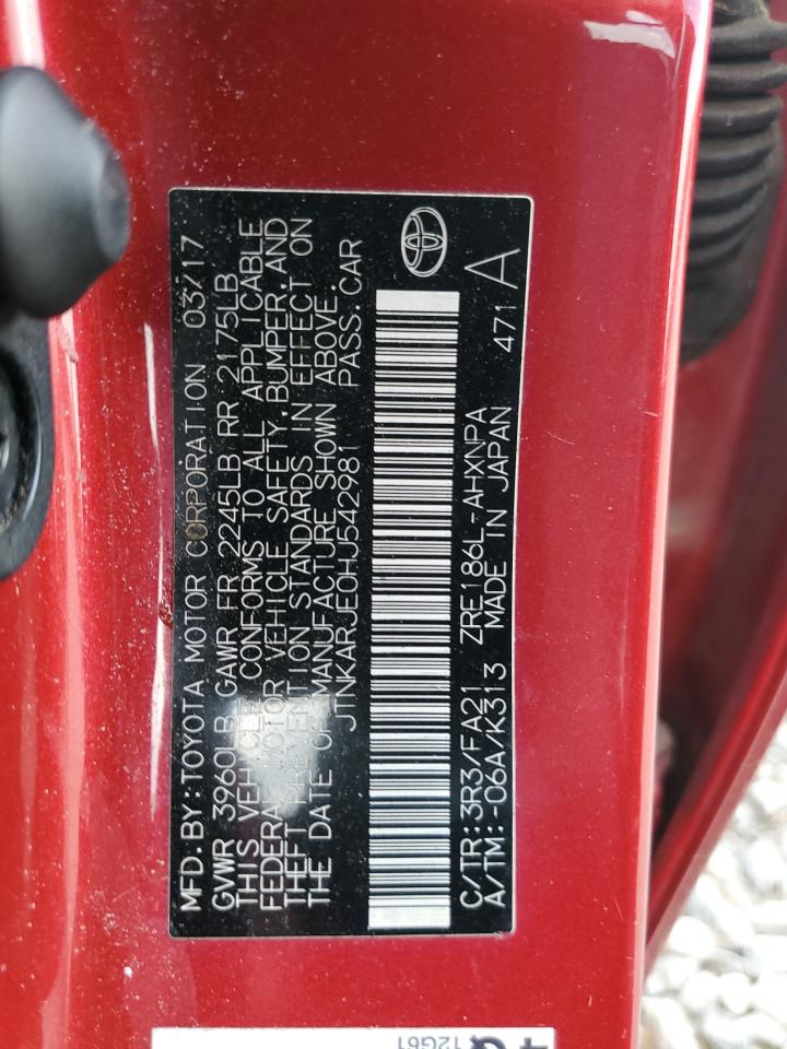 JTNKARJE0HJ542981 TOYOTA COROLLA 2017
