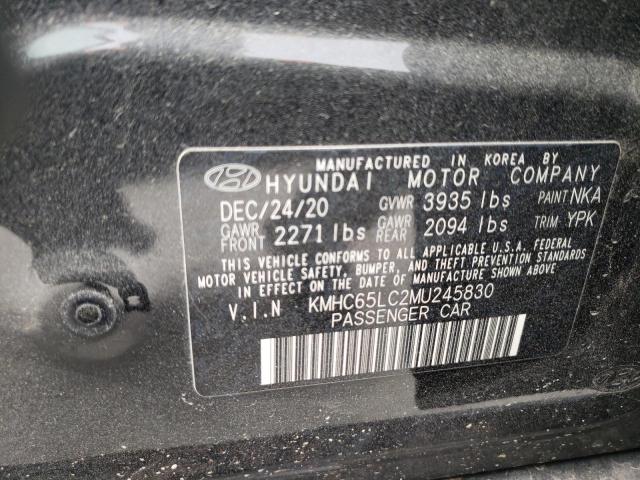 KMHC65LC2MU245830 | 2021 Hyundai ioniq blue