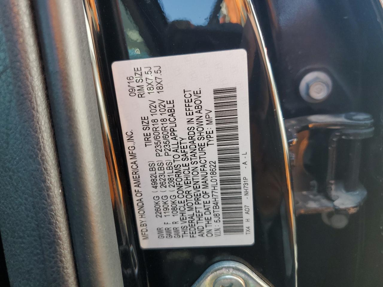 5J8TB4H77HL018622 2017 Acura Rdx Advance