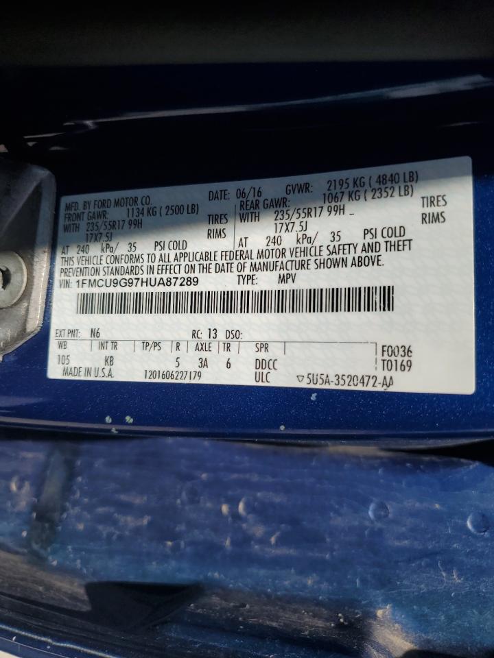 1FMCU9G97HUA87289 2017 Ford Escape Se