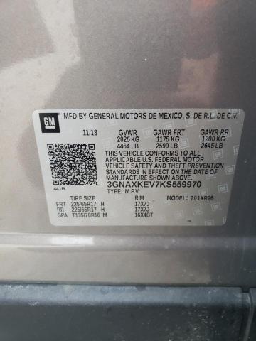 2019 Chevrolet Equinox Lt VIN: 3GNAXKEV7KS559970 Lot: 53750394