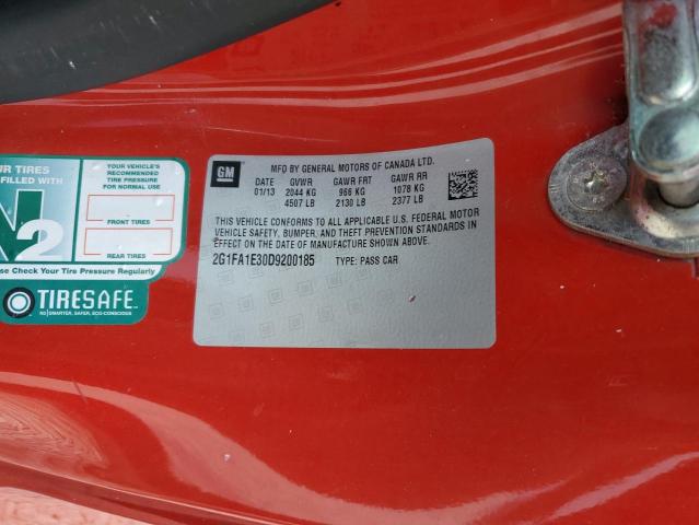 2013 Chevrolet Camaro Ls VIN: 2G1FA1E30D9200185 Lot: 54372474