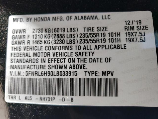 5FNRL6H90LB033915 Honda Odyssey EL 13