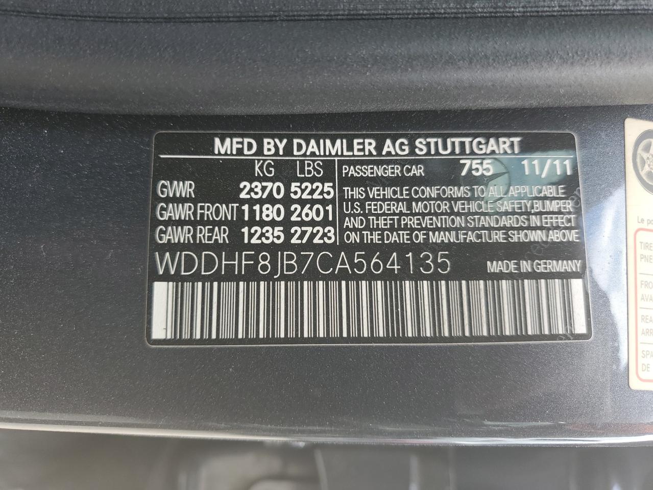 WDDHF8JB7CA564135 2012 Mercedes-Benz E 350 4Matic
