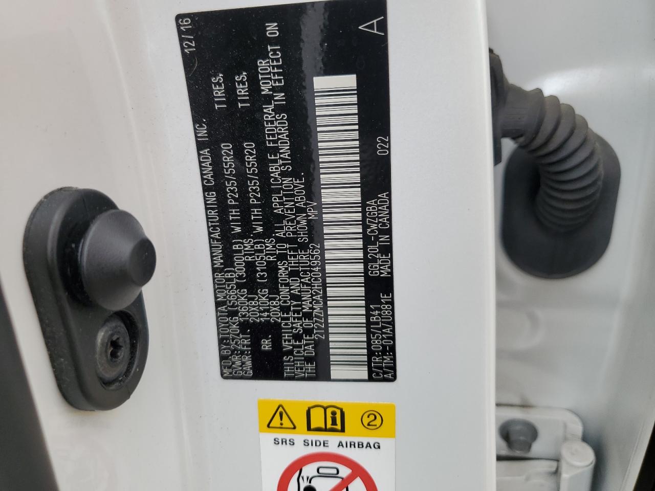 2T2ZZMCA2HC049562 2017 Lexus Rx 350 Base