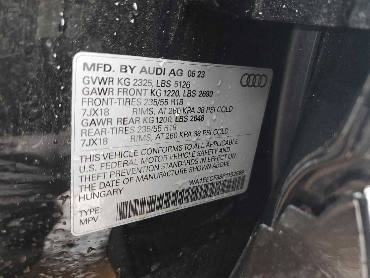 WA1EECF38P1152889 2023 Audi Q3 Premium Plus S Line 45