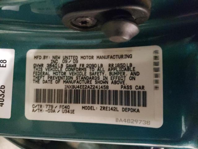 2010 Toyota Corolla Base VIN: 1NXBU4EE2AZ241458 Lot: 53334094