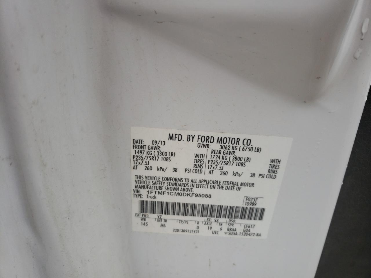 1FTMF1CM0DKF95088 2013 Ford F150