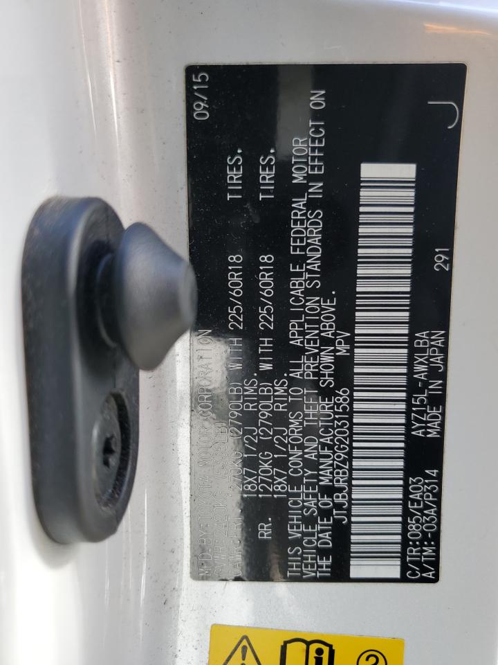 JTJBJRBZ9G2031586 2016 Lexus Nx 300H