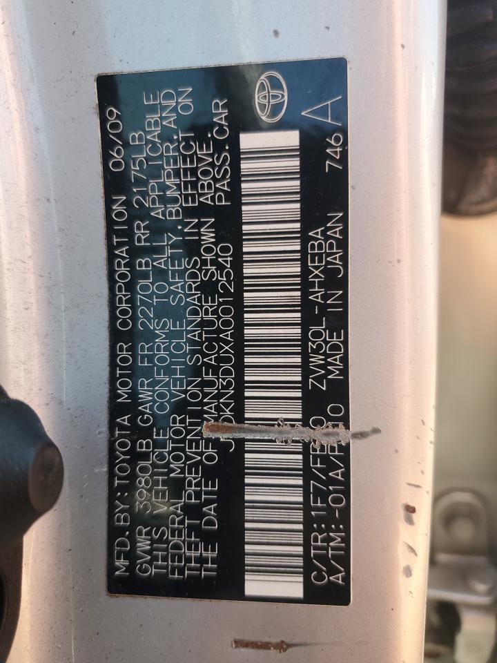 JTDKN3DUXA0012540 2010 Toyota Prius