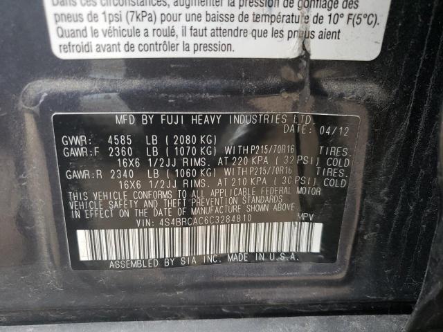 2012 Subaru Outback 2.5I VIN: 4S4BRCAC6C3284810 Lot: 54819564