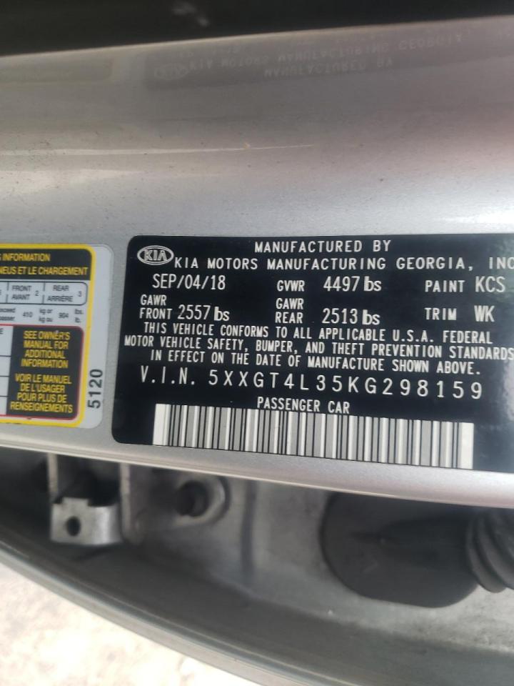 5XXGT4L35KG298159 2019 Kia Optima Lx