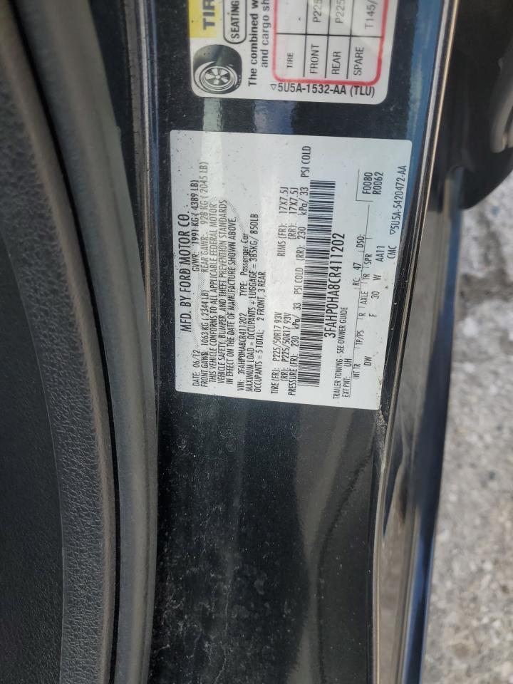 3FAHP0HA8CR411202 2012 Ford Fusion Se