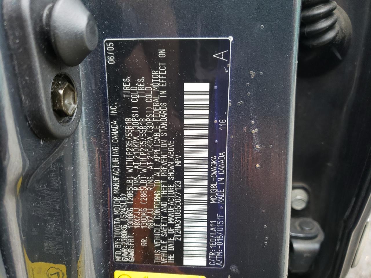 2T2HA31U95C077123 2005 Lexus Rx 330