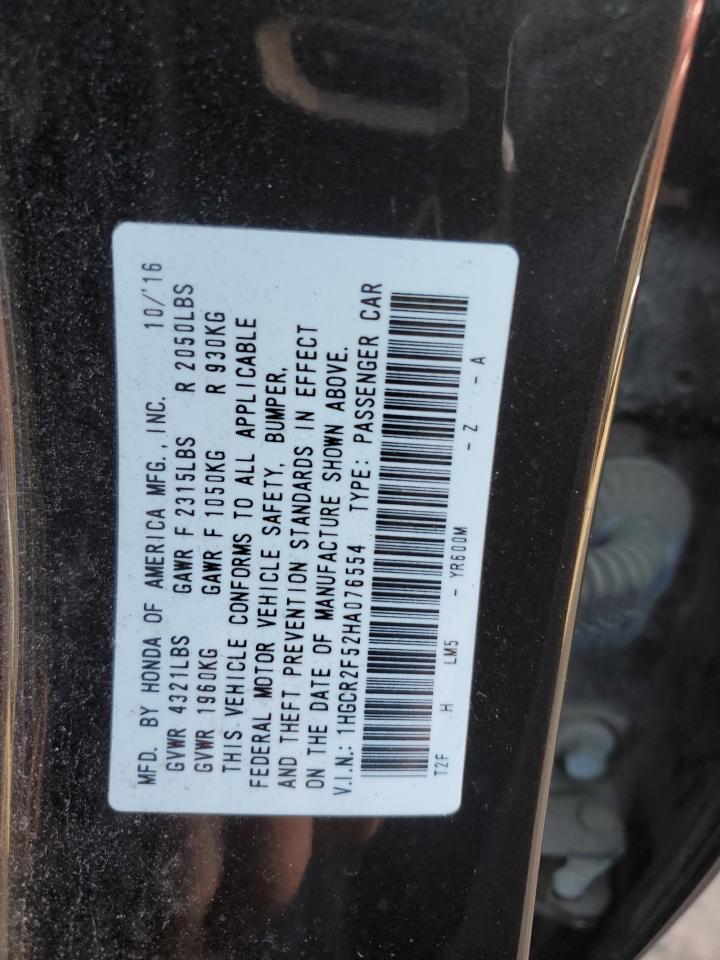 1HGCR2F52HA076554 HONDA ACCORD 2017