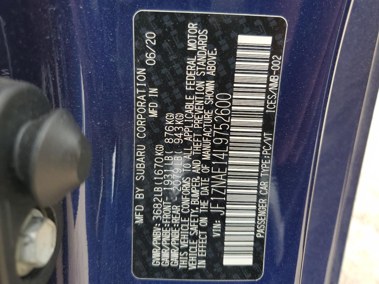 JF1ZNAE14L9752600 2020 Toyota 86 Gt