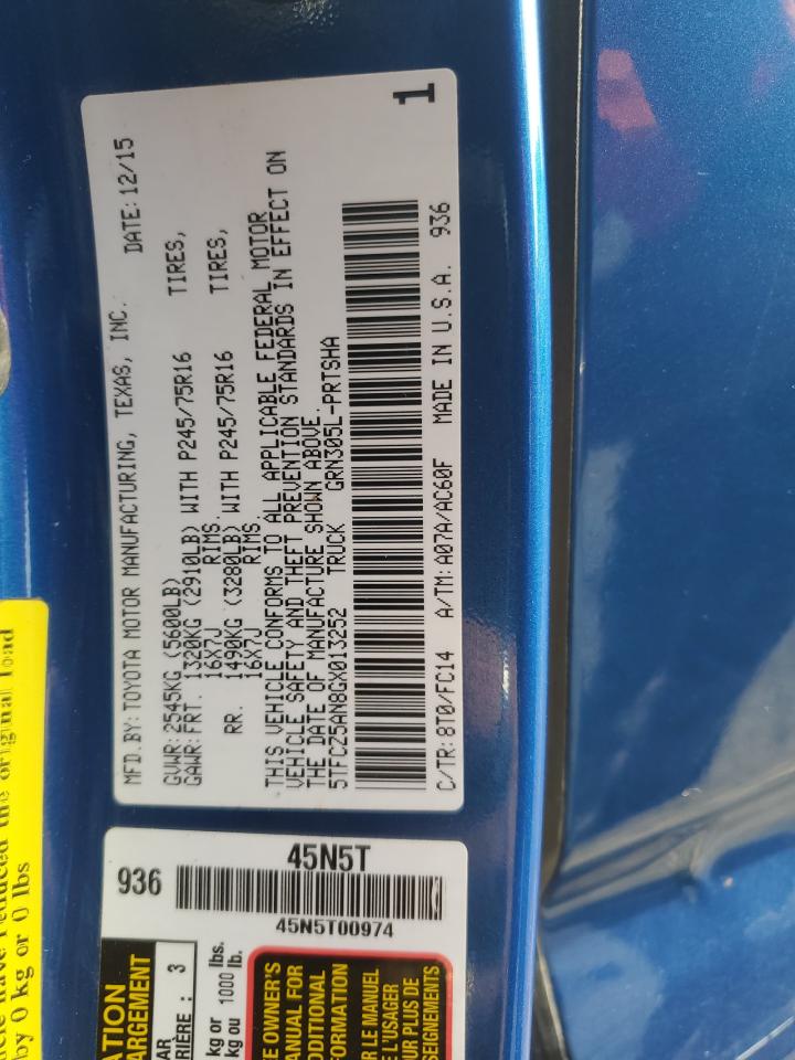 5TFCZ5AN8GX013252 TOYOTA TACOMA 2016