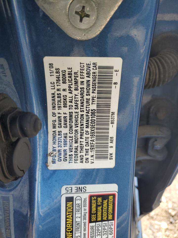 19XFA169X9E001065 2009 Honda Civic Exl