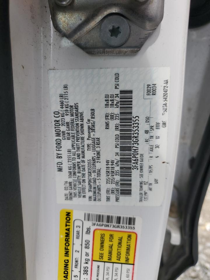 3FA6P0H73GR353355 FORD FUSION 2016
