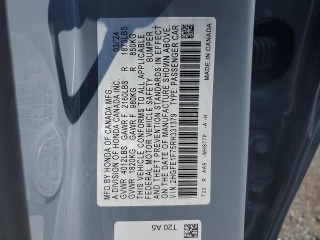 2HGFE1F75RH331379 2024 HONDA CIVIC - Image 12