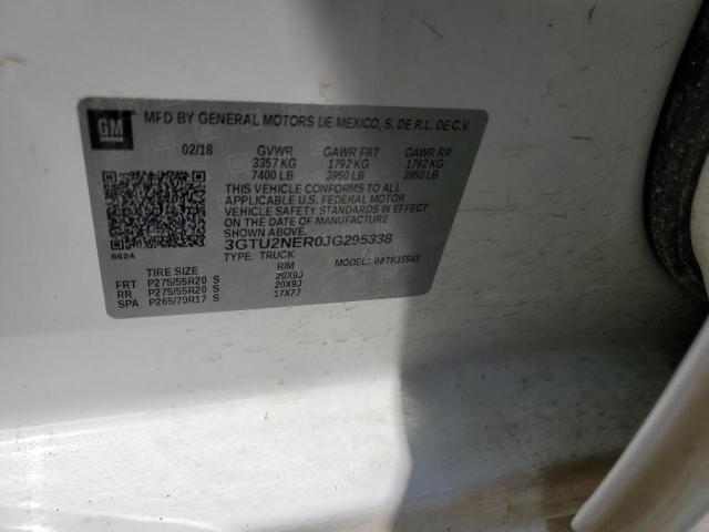 2018 GMC Sierra K1500 Slt VIN: 3GTU2NER0JG295338 Lot: 55950874
