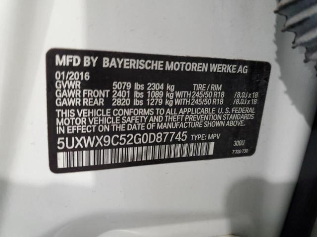 2016 BMW X3 XDRIVE2 - 5UXWX9C52G0D87745