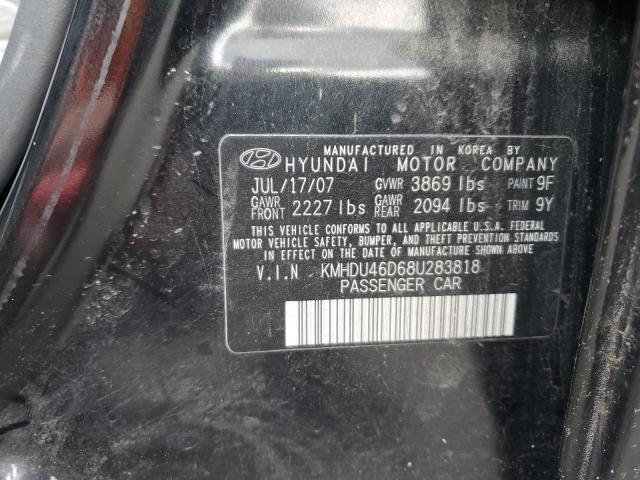 2008 Hyundai Elantra Gls VIN: KMHDU46D68U283818 Lot: 53746244