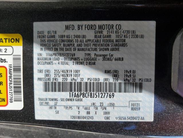 2018 Ford Mustang Gt VIN: 1FA6P8CF8J5127769 Lot: 54152084