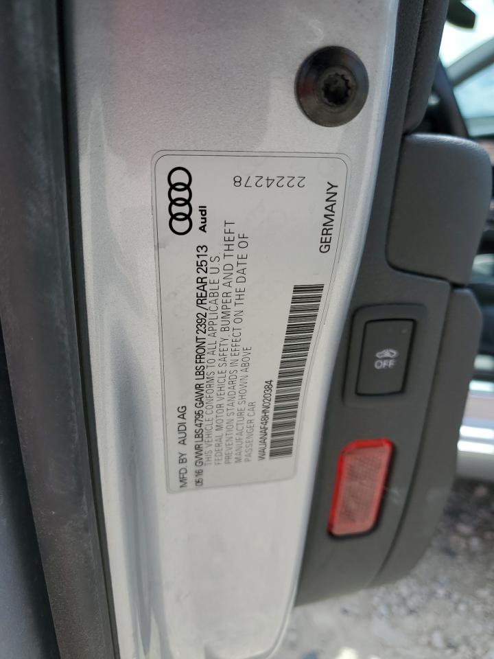 WAUANAF48HN020384 2017 Audi A4 Premium