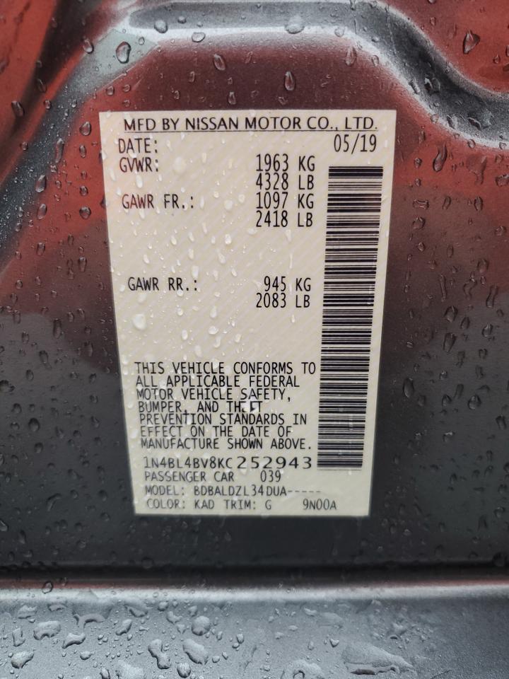 1N4BL4BV8KC252943 2019 Nissan Altima S