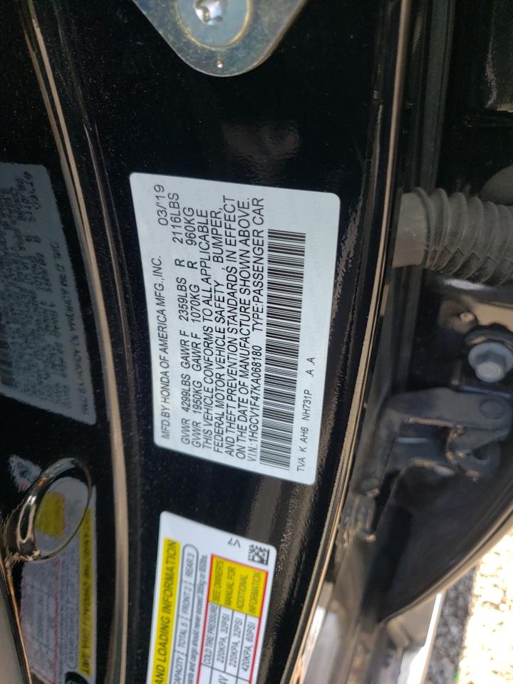 1HGCV1F47KA068180 2019 Honda Accord Ex