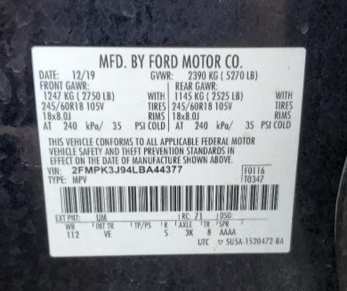 2FMPK3J94LBA44377 2020 Ford Edge Sel