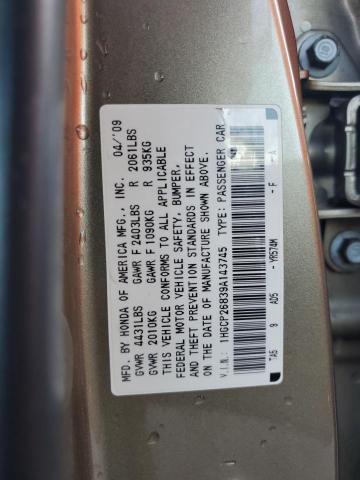 2009 Honda Accord Exl VIN: 1HGCP26839A143745 Lot: 55500384