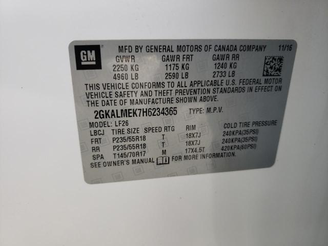 2017 GMC Terrain Sle VIN: 2GKALMEK7H6234365 Lot: 55401114