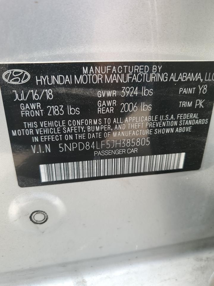 5NPD84LF5JH385805 2018 Hyundai Elantra Sel