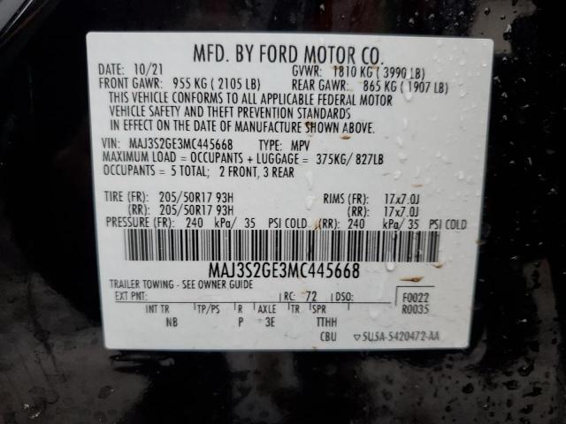 2021 Ford Ecosport Se VIN: MAJ3S2GE3MC445668 Lot: 55328304