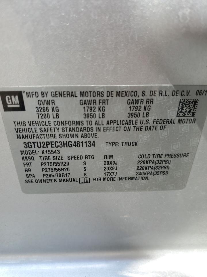 3GTU2PEC3HG481134 2017 GMC Sierra K1500 Denali